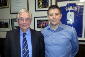 New Stocksbridge Park Steels manager Chris Hilton (right) with club chairman Allen Bethel