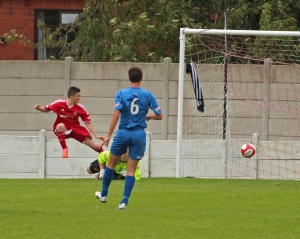 Youngster Josh Whiteley pounces to score for Ossett Town