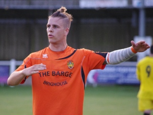 Adam Field scored Brighouse Town's second goal in their 2-1 win over Radcliffe Borough