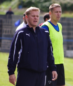 Pontefract Collieries joint managers Duncan Bray and Nicky Handley (right) believe their side haven't pulled into fifth gear just yet