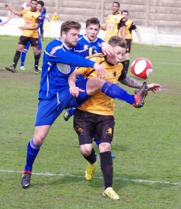 By any means necessary: Ossett Albion's Ryan Harrison has no way to go against Padiham